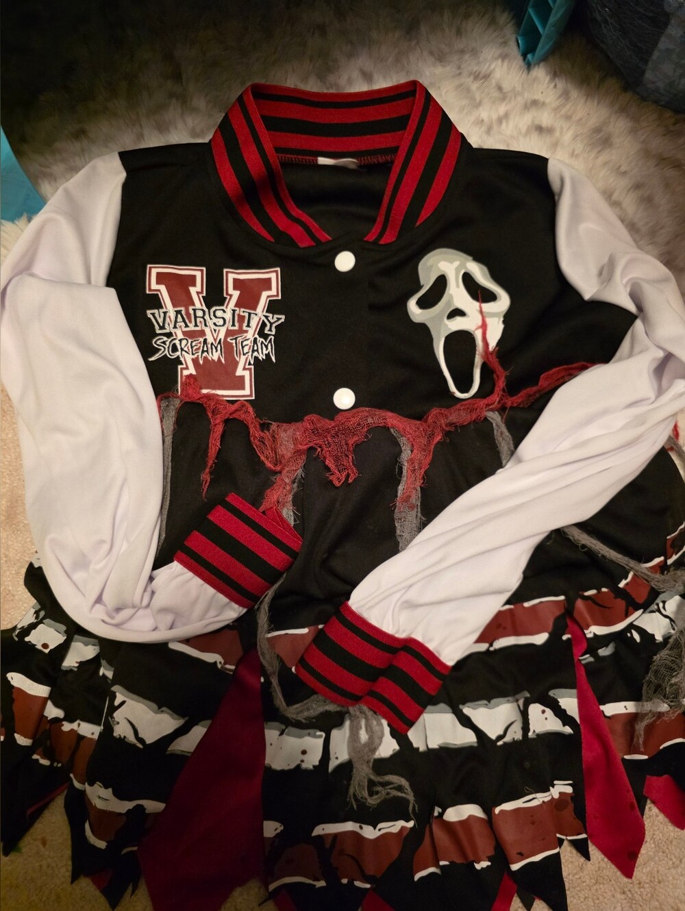 Spirit Halloween Sz L - Varsity Scream Team Cheerleader/Athlete Dress
